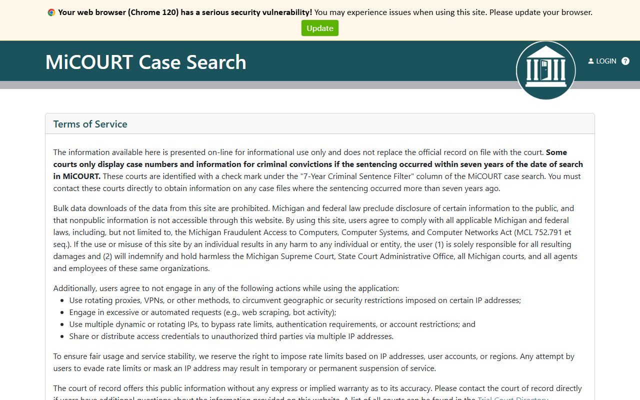 Ann Arbor 15th District Court case search for criminal history records
