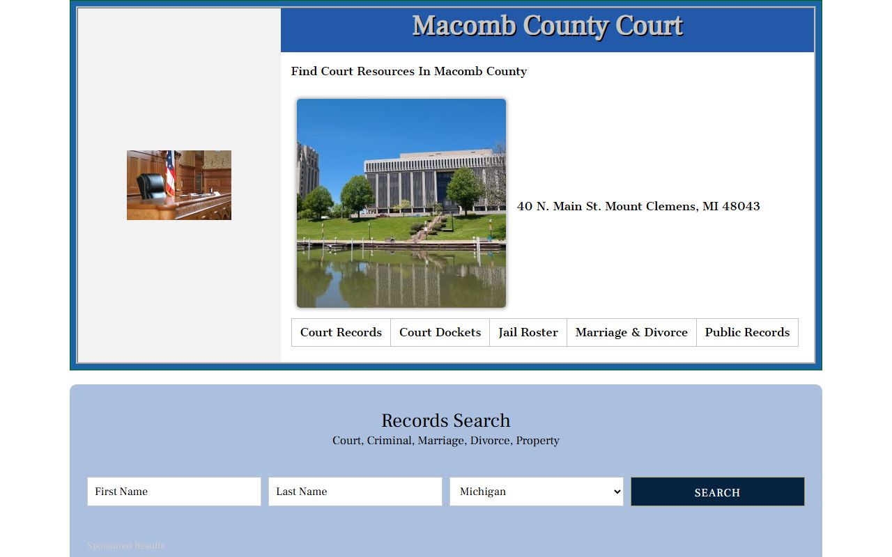 Macomb County 16th Circuit Court records for criminal history